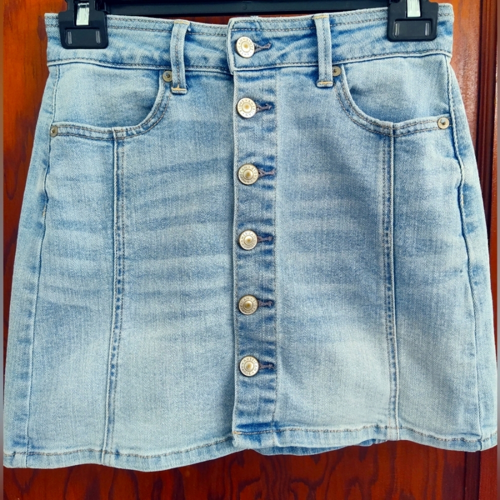 AE Denim Button-Front Skirt